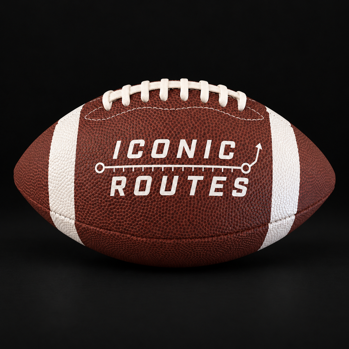 Iconic Routes Vol. 01 football, front view of the Iconic Routes logo