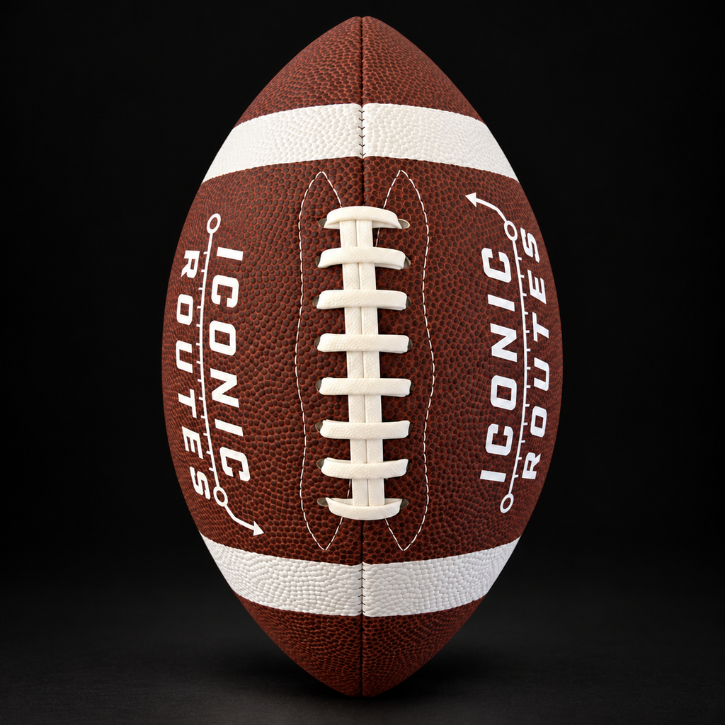 Iconic Routes Vol. 01 football seen end-on showing the laces