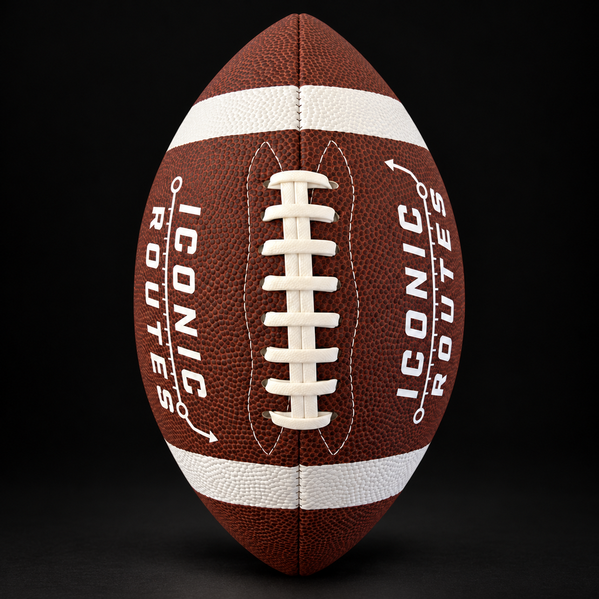 Iconic Routes Vol. 01 football seen end-on showing the laces